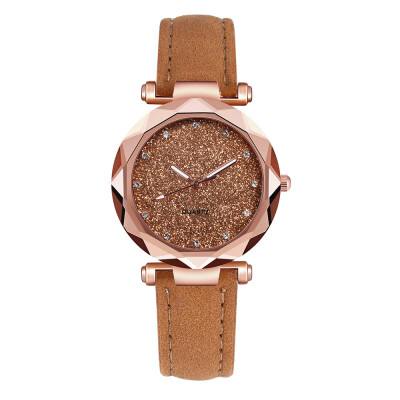 

RM Ladies fashion Korean Rhinestone Rose Gold Quartz Watch Female Belt Watch