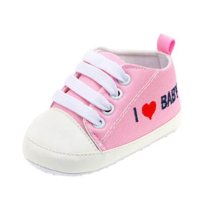 

Baby Shoes Baby Toddler Shoes 2018 New Newborn Letter Printed Casual Canvas Shoes Infant Lace-up Shoes First Walkers 0-18M