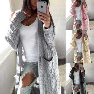 

Women Baggy Cardigan Coat Tops Ladies Chunky Knitted Sweater Jumper One Size