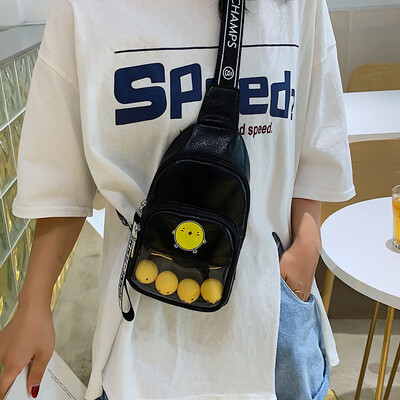 

Ins super fire handbag new 2019 net red girl chest bag transparent small bag summer small fresh wild Messenger bag