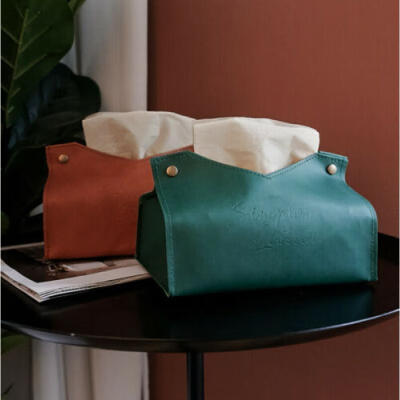 

US Leather Cover Tissue Box Dispenser Paper Storage Holder Napkin Case Organizer