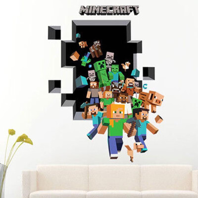 

Large 3D Minecraft Wall Sticker Creeper Vinyl Nursery Decal Room Decor Mural Art