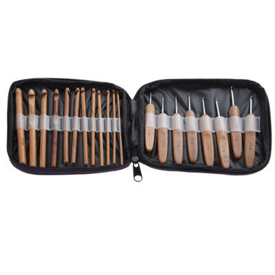

20Pcs Bamboo Crochet Hooks Knitting Weave Needles Set with Case