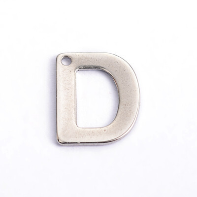 

304 Stainless Steel Letter Charms LetterD 11x9x08mm Hole 1mm