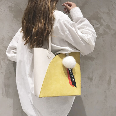 

Big bag female 2019 new wave Korean version of the wild shoulder bag large capacity student tote bag simple mobile handbag