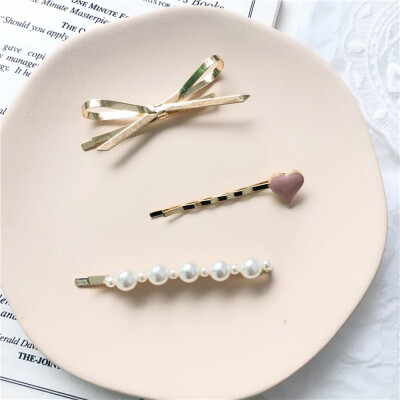 

3 PiecesLot Headwear Pearl Hairgrip Women Girls Hair Clips Pins Accessories For Women Barrette Hairclip Hairpin Headdress