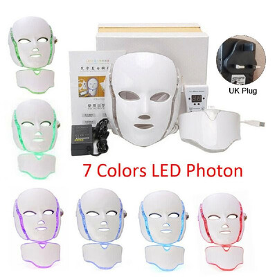 

7 Colors LEDs Light Photon Face Neck Mask Rejuvenation Skin Therapy Skin Wrinkles