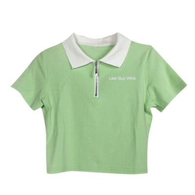 

Women Wild Short Lady Shirt Thin Simple Ice Silk T-Shirt Crop Tops