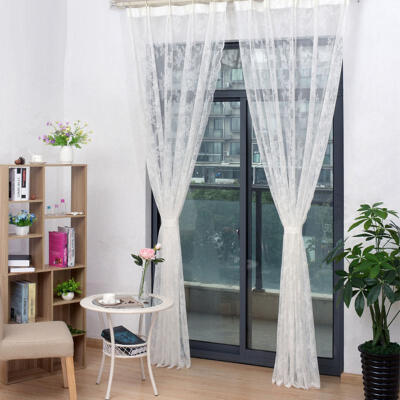 

Lace Sheer Curtain Embroidered Curtain Panel For Home Hotel 150 X 100cm