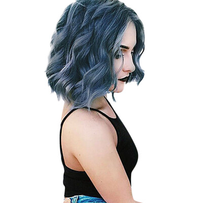 

〖Follure〗Heat Resistant Women Blue Long Wavy Wigs Hair Synthetic Full Wigs