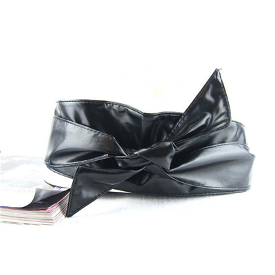 

Korean Style Women Wide PU Leather Belt Dress Decoration Waistband With Big Bow-Knot
