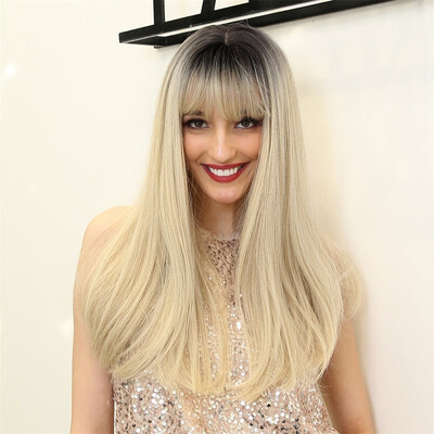 

〖Follure〗Stylish Woman With Chipped Bangs And Asymmetrical Natural Long Straight Wigs