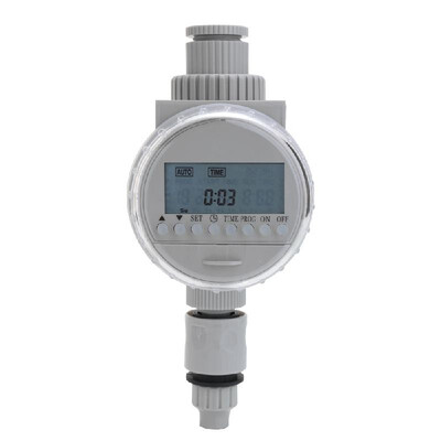 

White Solar Power LCD Screen Garden Irrigation Control Auto Water Saving Irrigation Controller Digital Watering Timer