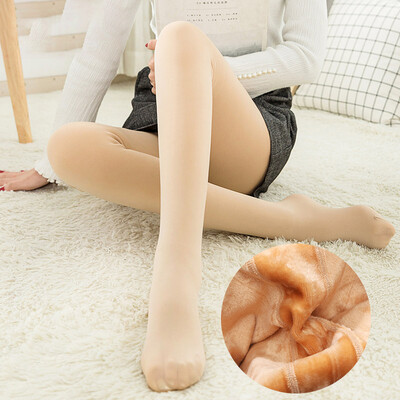 

Yu Zhaolin YUZHAOLIN plus velvet thickening leggings female light leg artifact Slim thin pantyhose wear warm stepping shoes one pants even socks skin color code