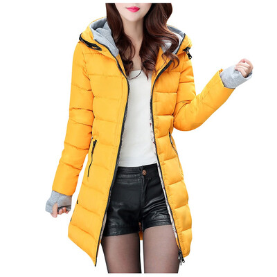 

Toponeto Women Fashion Outerwear Long Sleeve Cotton-padded Jackets Pocket Hooded Coats