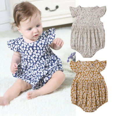 

Newborn Baby Girls Flowers Romper Jumpsuit Bodysuit Outfits Clothes Sunsuit AU