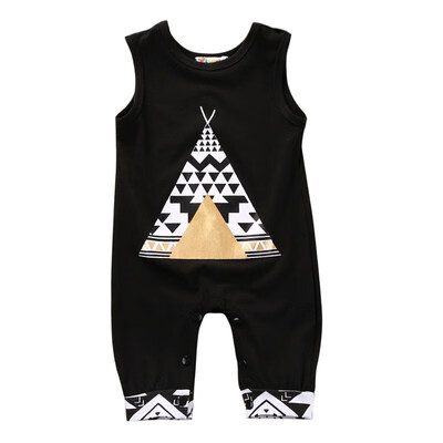 

Cotton Newborn Baby Boy Girl Sleeveless Romper Jumpsuit Infant Dungaree Outfits