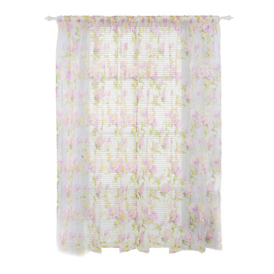 

Floral Voile Sheer Tulle Curtain for Living Room Bedroom Kitchen