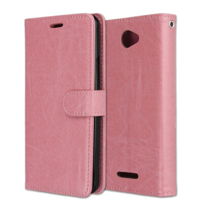 

BQ Aquaris X 3 Card Photo Frame Leather Case - Powder