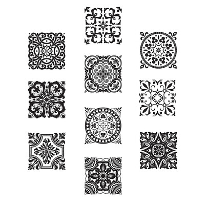 

Black&White Retro Tile Tiles Stickers Bathroom Bathroom Wall Stickers