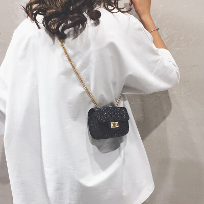 

Net red small black bag texture mini chain bag handbags new 2019 French niche wild ins slung small bag