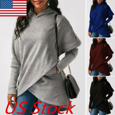 

Fashion Women Casual Long Sleeve Hoodie Jumper Pullover Sweatshirt Tops Shirt US