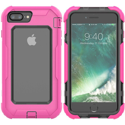 

MOONCASE Apple iPhone 6 Plus6s Plus Sliding Grieff Mobile Shell Series - Rose Red Gray