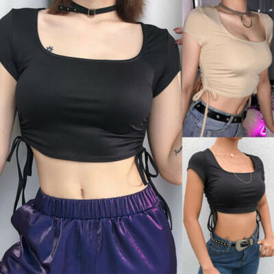 

Fashion Women Casual Short Sleeve Tank Tops Vest Blouse Body Top Short T Shirt