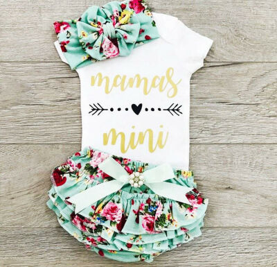 

Infant Newborn Baby Girl Tops Romper Floral Tutu Shorts 3Pcs Outfits Set Clothes