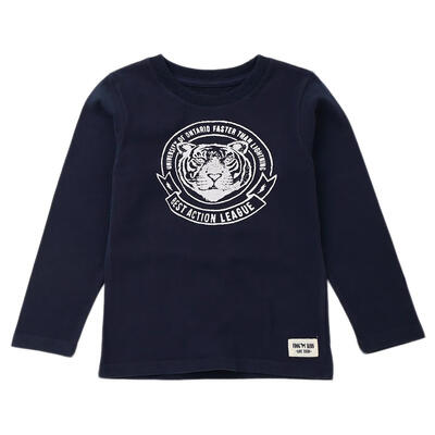 

Autumn Boys Kids Basic Simple Cartoon Tiger T-shirt Long Sleeve Korean Tops