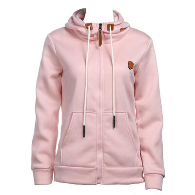 

European with Cap Fleece Straw String Long Sleeve Pocket Hoodies Coat
