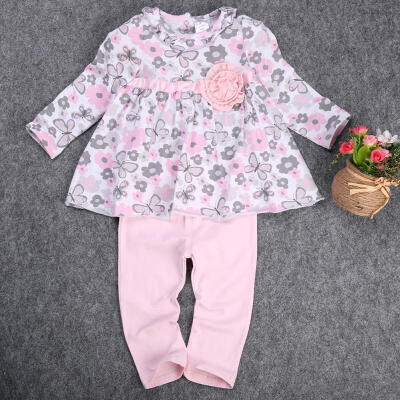 

Cotton Kids Baby Girls Flower T-shirt Pant Legging 2Pcs Outfit Clothes Set