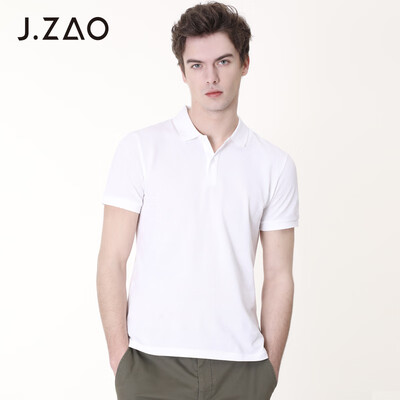 

JZAO Mens basic short-sleeved polo shirt black  17596A