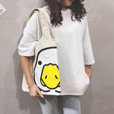 

Big bag female 2019 new Korean casual wild bag handbag Japanese ulzzang canvas shoulder bag