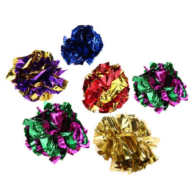 

Cat Toy Mylar Balls Colorful Ring Paper Shiny Crinkly Balls Cats Sound Toys