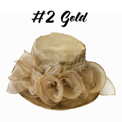 

Women Kentucky Derby Sun Hat Wide Brim Wedding Tea Party Church Organza Hats