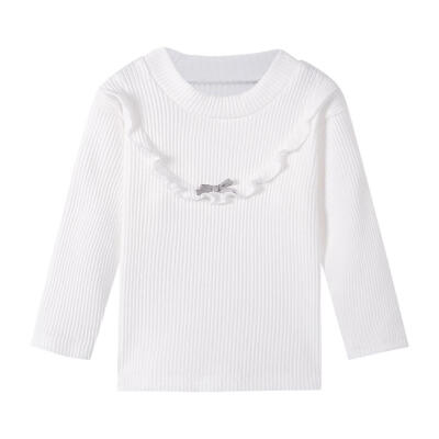 

Sweet Casual Girls O-Neck Children Baby Knitted Long Sleeve Bottoming Tops