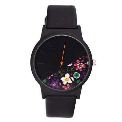 

RM Fashion Simple Without Scale casual Floral Print Dial Belt Quartz Female Watch