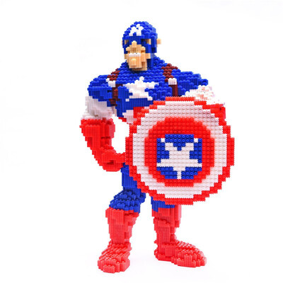 

Captain Super Hero Cartoon Model Building Blocks Bricks Kids DIY Birthday Christmas Gifts Toys Diamond Doll Pressure Release