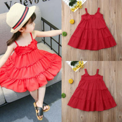 

US Princess Toddler Baby Child Kids Girls Summer Cute Clothes Party Dress Tutu