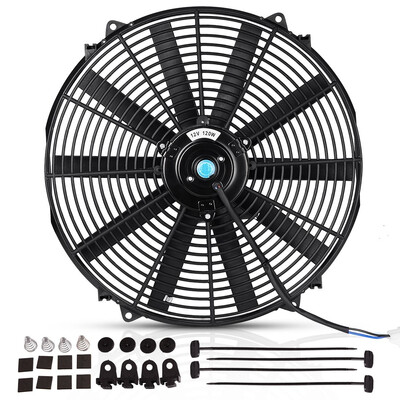 

2pcs Universal 14 inch Slim Fan Push Pull Electric Radiator Cooling Fans 12V 80W Engine Fan with Mount Kit