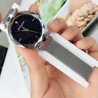 

Starry Sky Female Wrist Watch Analogue Quartz Wristwatch Bracelet Magnetic Mesh Band for Ladies
