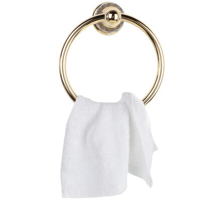 

Greensen Stainless Steel Gold Towel Ring Holder Hanger With Hook Wall-Mounted Bathroom Hotel