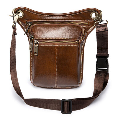 

European&American retro PU leather waistband mens single shoulder straddle Bag Fashion vertical waistband Korean version of b