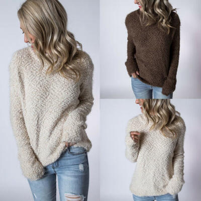 

Womens Casual Fleece Sweaters Sweatshirt Jumper Sweater Coat Pullover Tops
