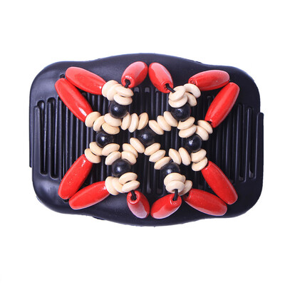

〖Follure〗Women Magic Acrylic Vintage Hair Comb Double Clips Wooden Hair Slide