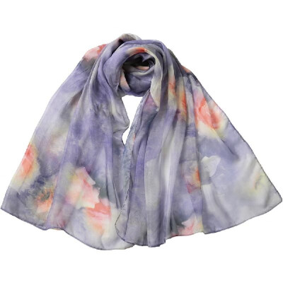 

New Women Romantic Chiffon Scarf Floral Print Long Thin Scarves Shawl Pashmina