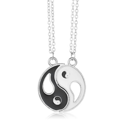 

2pcs Unixes Pendant Necklaces Tai Chi Design Fashion Jewelry For Friends Necklace Jewelry Trendy Jewelry Sales Black And White