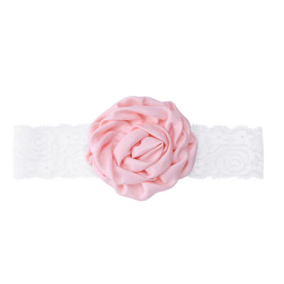 

Baby Girls Rose Flower Lace Headbands Newborn Infant Party Elastic Hairband