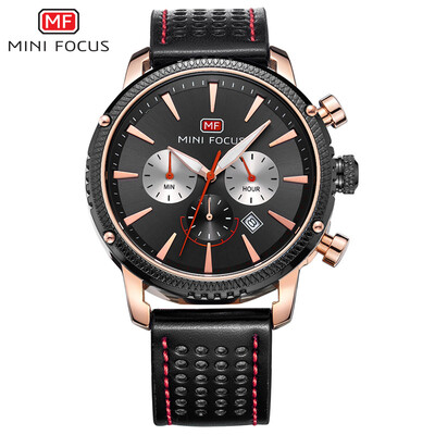 

MINI FOCUS Fox mens watch alloy watch store hot fashion multi-function leather strap